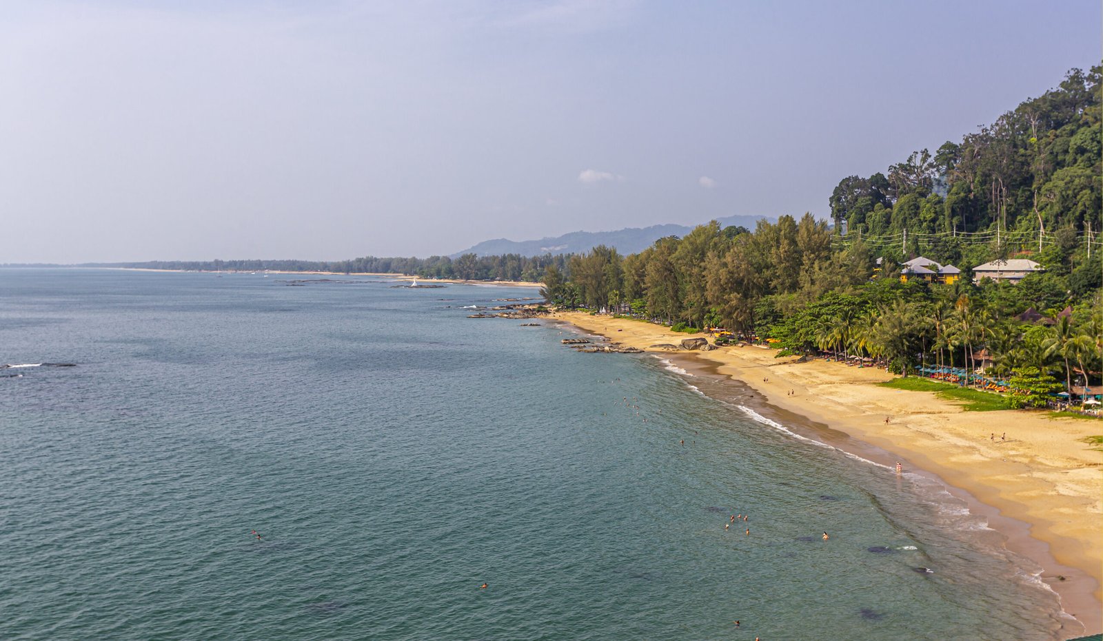 aerial view coastline sunny day scaled