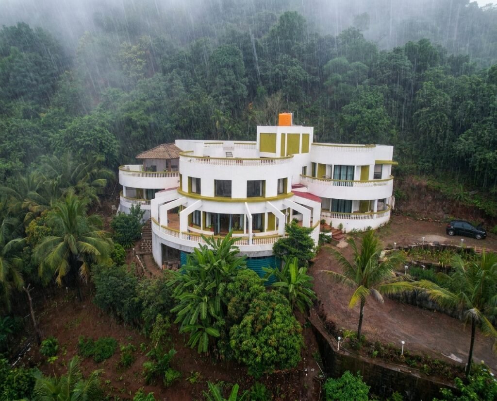 Monsoon villa stay in Dapoli at Villa Infinity Karde Beach lush green Konkan coastline