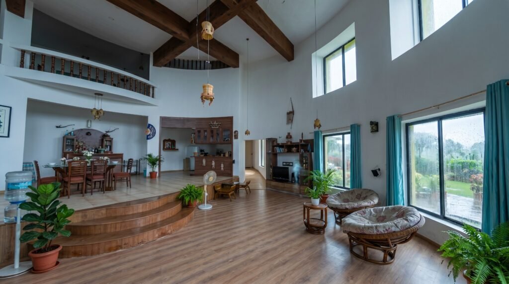 3 BHK Villa in Dapoli sea-facing bedroom with four-poster bed